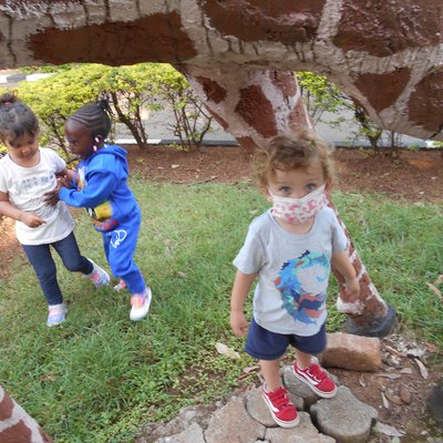 Creche out in a pretend  animal park.JPG